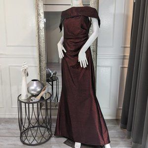 Burgundy Maroon Formal Evening Dress Gown